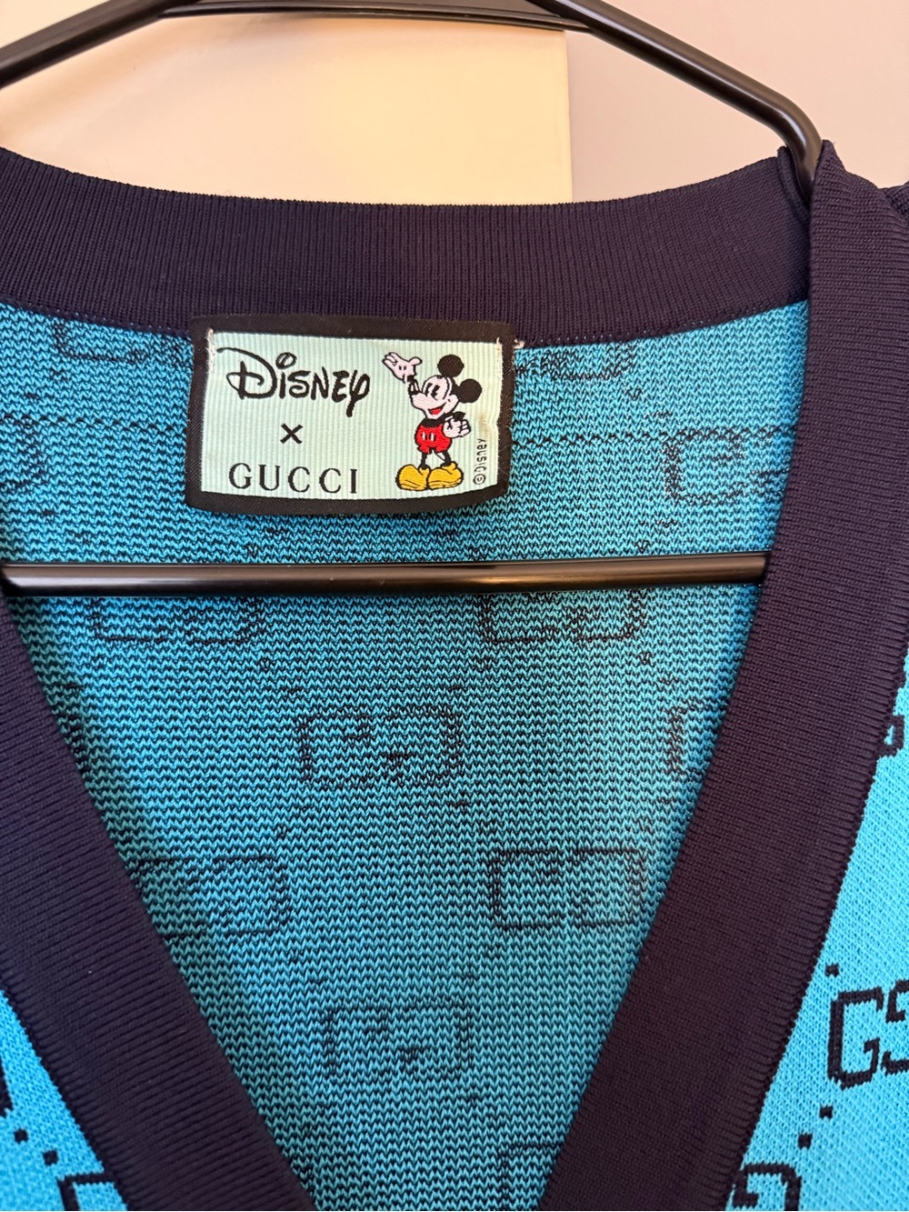 Gucci x Disney Blue Monogram Cardigan with Navy Trim - Picture 2 of 3